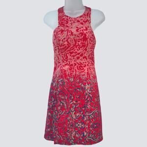 Plenty by Tracy Reece Racerback Midi Dress Size 6 High Neck Pink Navy